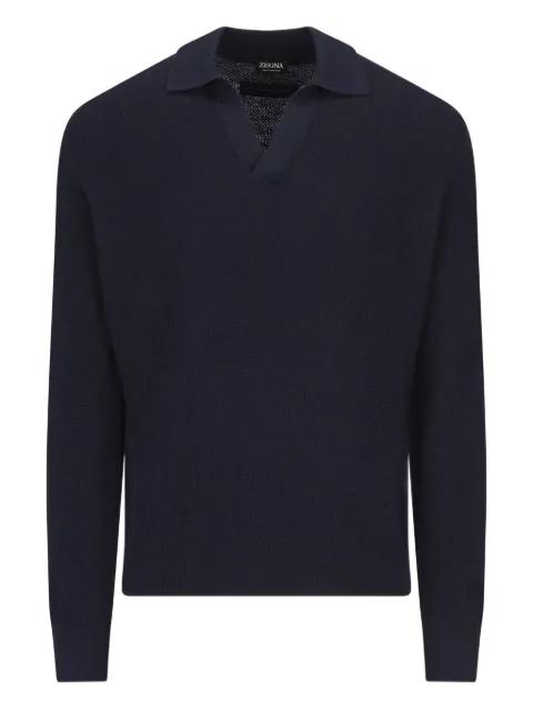 open-collar cashmere polo shirt by ZEGNA