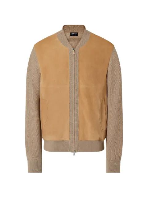 panelled-design bomber jacket by ZEGNA