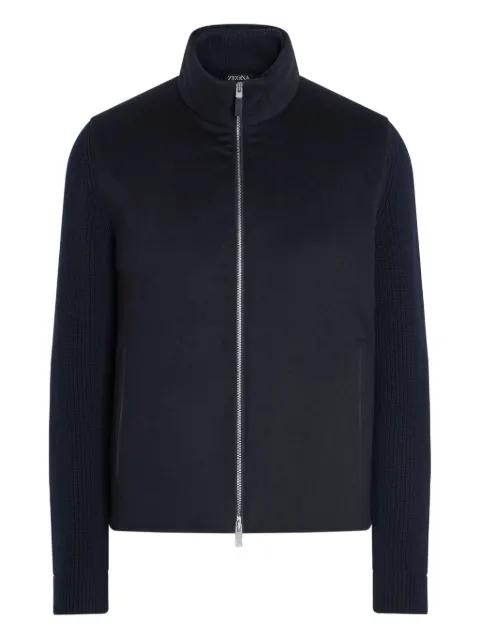 panelled zip-up cardigan by ZEGNA