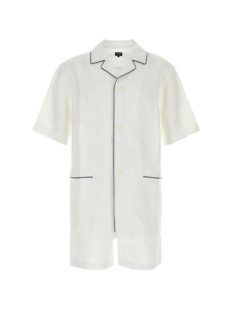 piping-detail linen pyjamas by ZEGNA