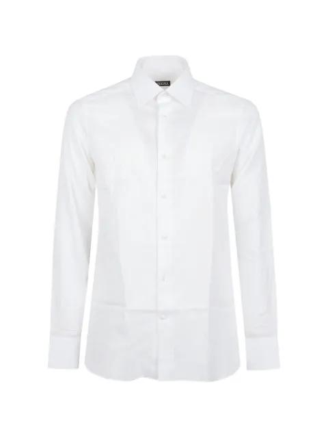 piqué-weave long-sleeve shirt by ZEGNA
