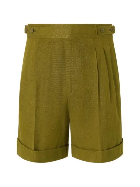 pleated olive green shorts by ZEGNA