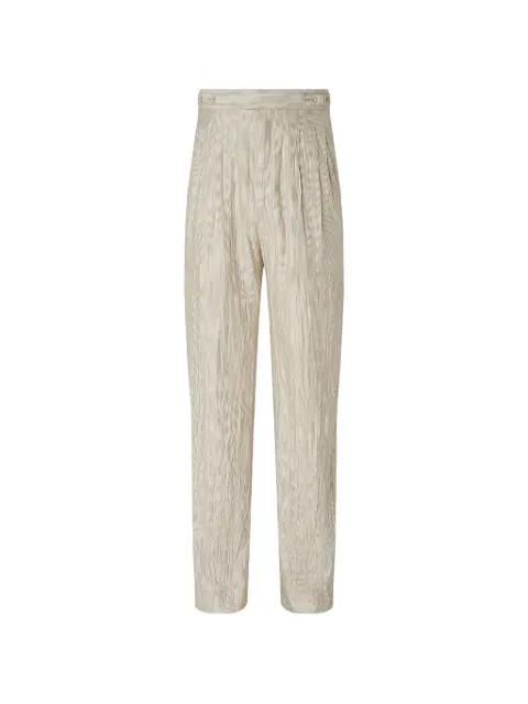 pleated striped silk trousers by ZEGNA
