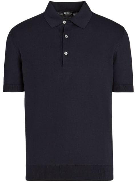 ribbed-trim cotton polo shirt by ZEGNA