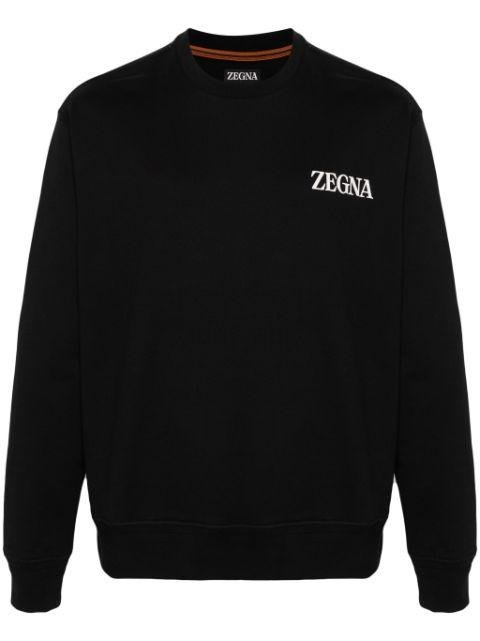 rubberized-logo cotton sweatshirt by ZEGNA