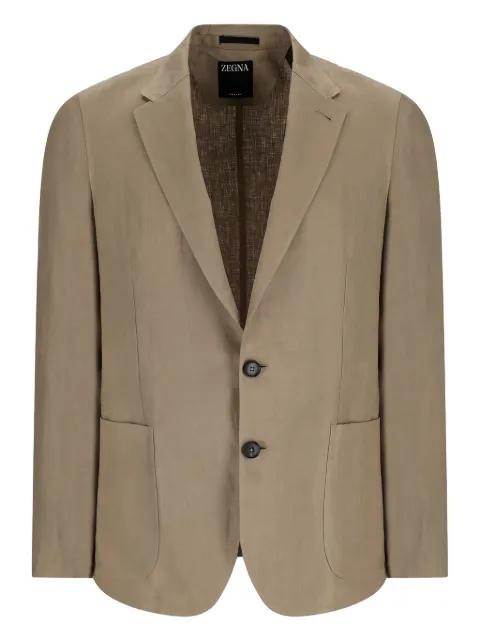 single-breasted linen jacket by ZEGNA