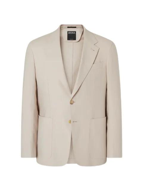 single-breasted patch-pocket blazer by ZEGNA
