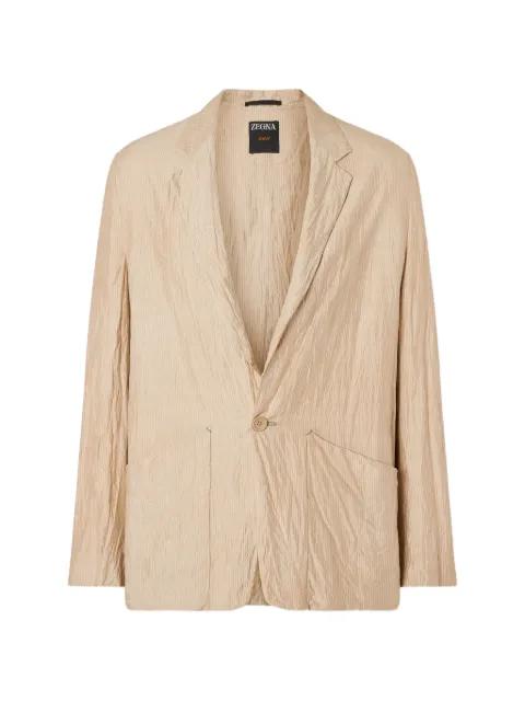 single-breasted striped silk blazer by ZEGNA