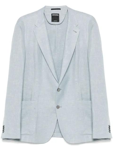 slub-texture blazer by ZEGNA