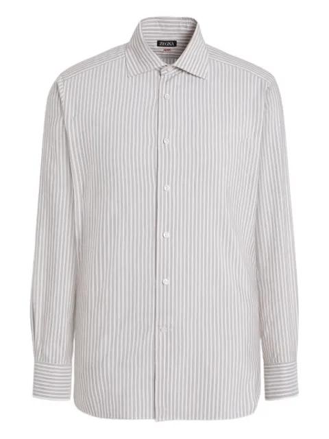 striped silk-cotton shirt by ZEGNA