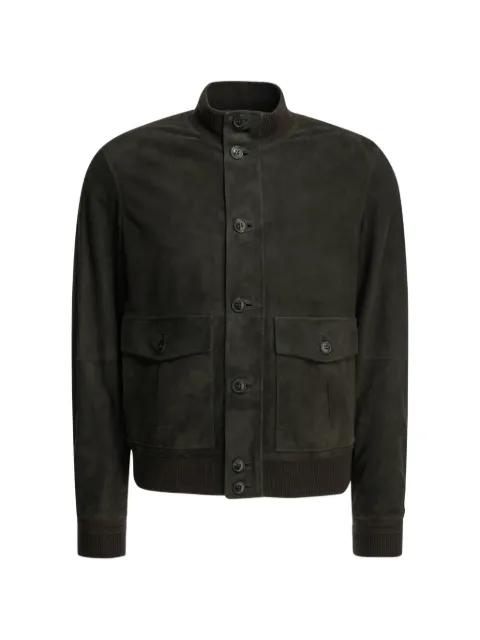 suede ribbed-trim jacket by ZEGNA