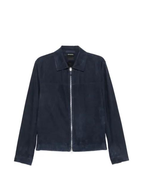 suede zip-up jacket by ZEGNA
