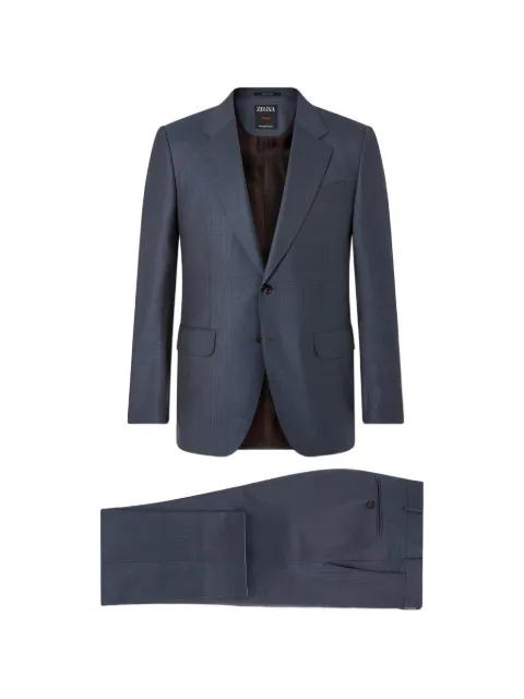 teal wool suit by ZEGNA