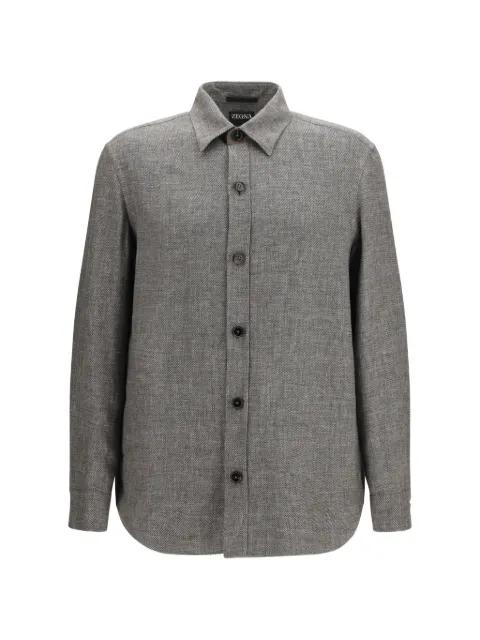 textured long-sleeve overshirt by ZEGNA