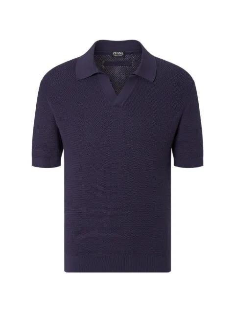 waffle-knit V-neck T-shirt by ZEGNA