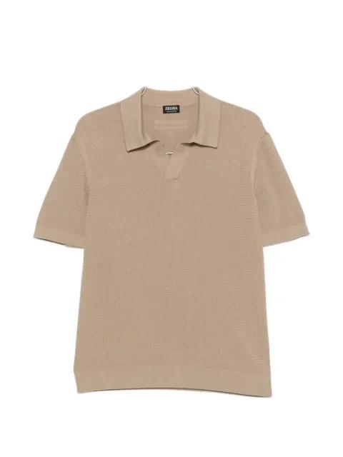 waffle-knit V-neck T-shirt by ZEGNA
