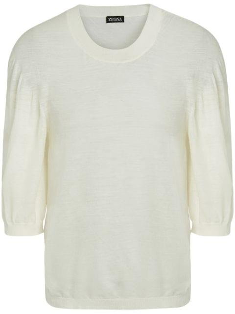 wool crew-neck jumper by ZEGNA