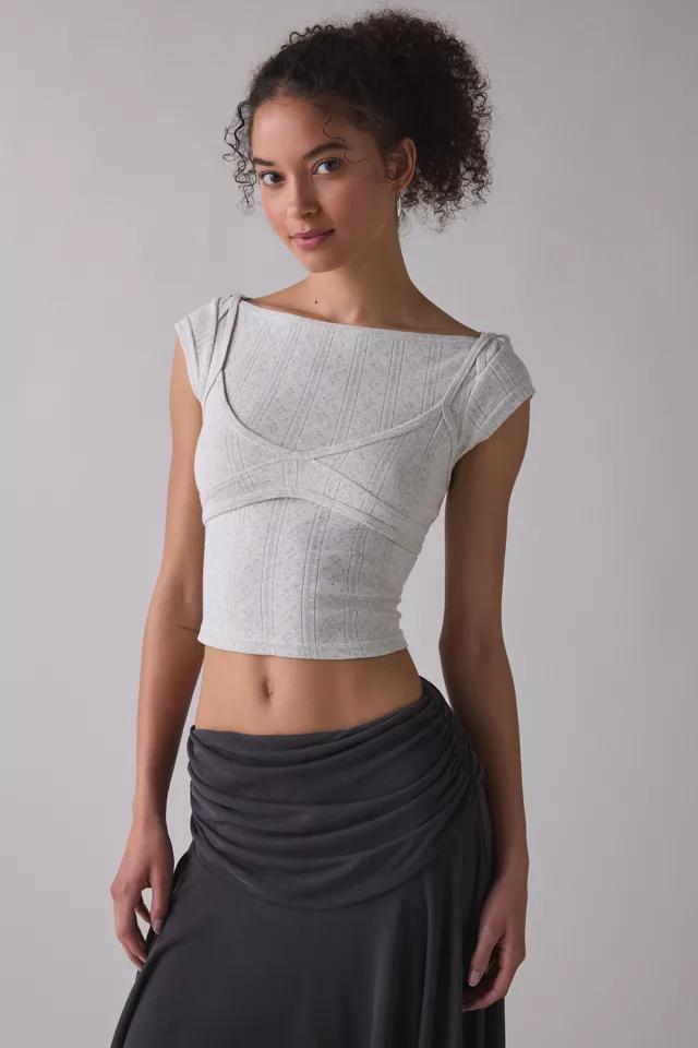 Zemeta Dusty Pointelle Layered Crop Top by ZEMETA