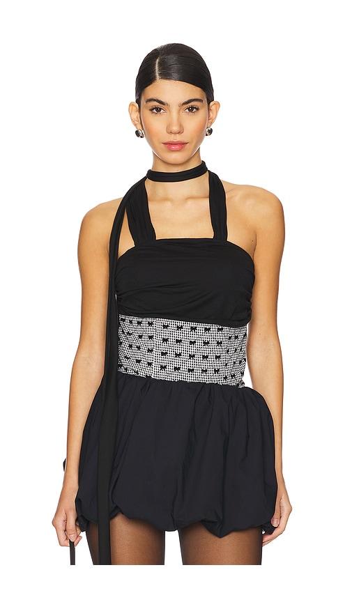 Zemeta Gift Wrap Top in Black by ZEMETA
