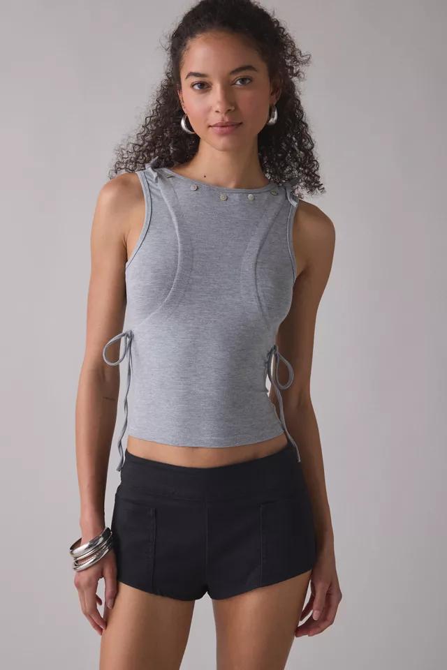 Zemeta Whisper Grey Grommet Detail Tank Top by ZEMETA