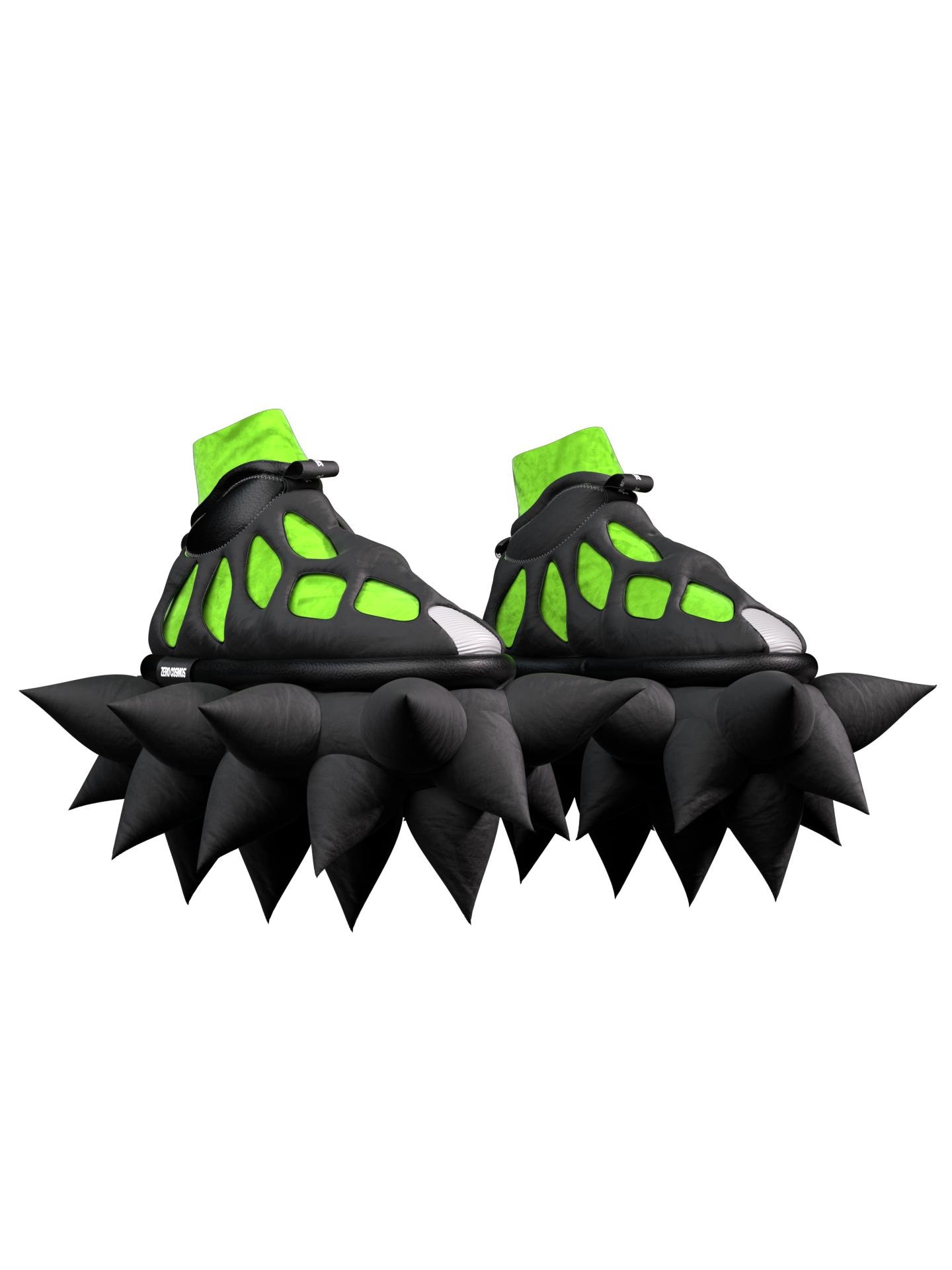 Inflatable Teeth Shoes Green by ZERO COSMOS