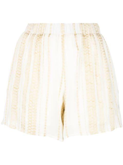 embroidered high-waist shorts by ZEUS+DIONE