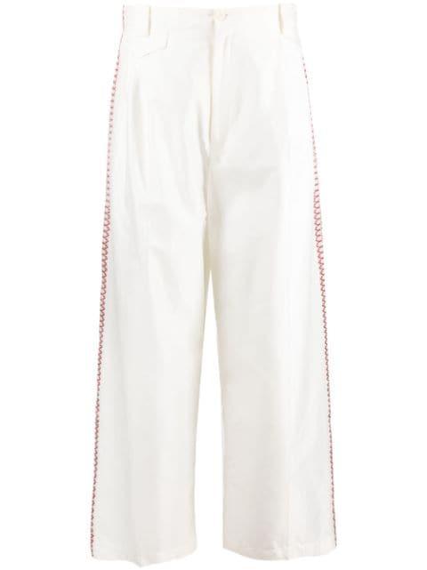 tape-detail wide-leg trousers by ZEUS+DIONE