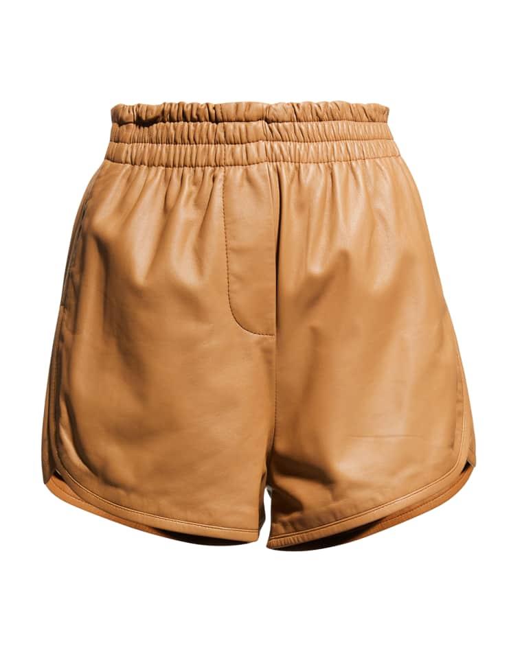 Leather Jogger Shorts by ZEYNEP ARCAY