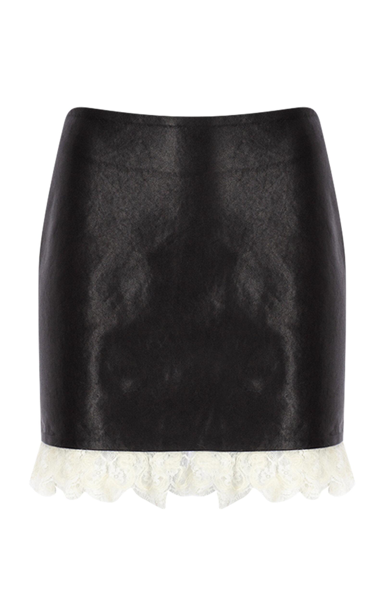 Zeynep Arçay Mini Leather Lace Skirt - Moda Operandi by ZEYNEP ARCAY