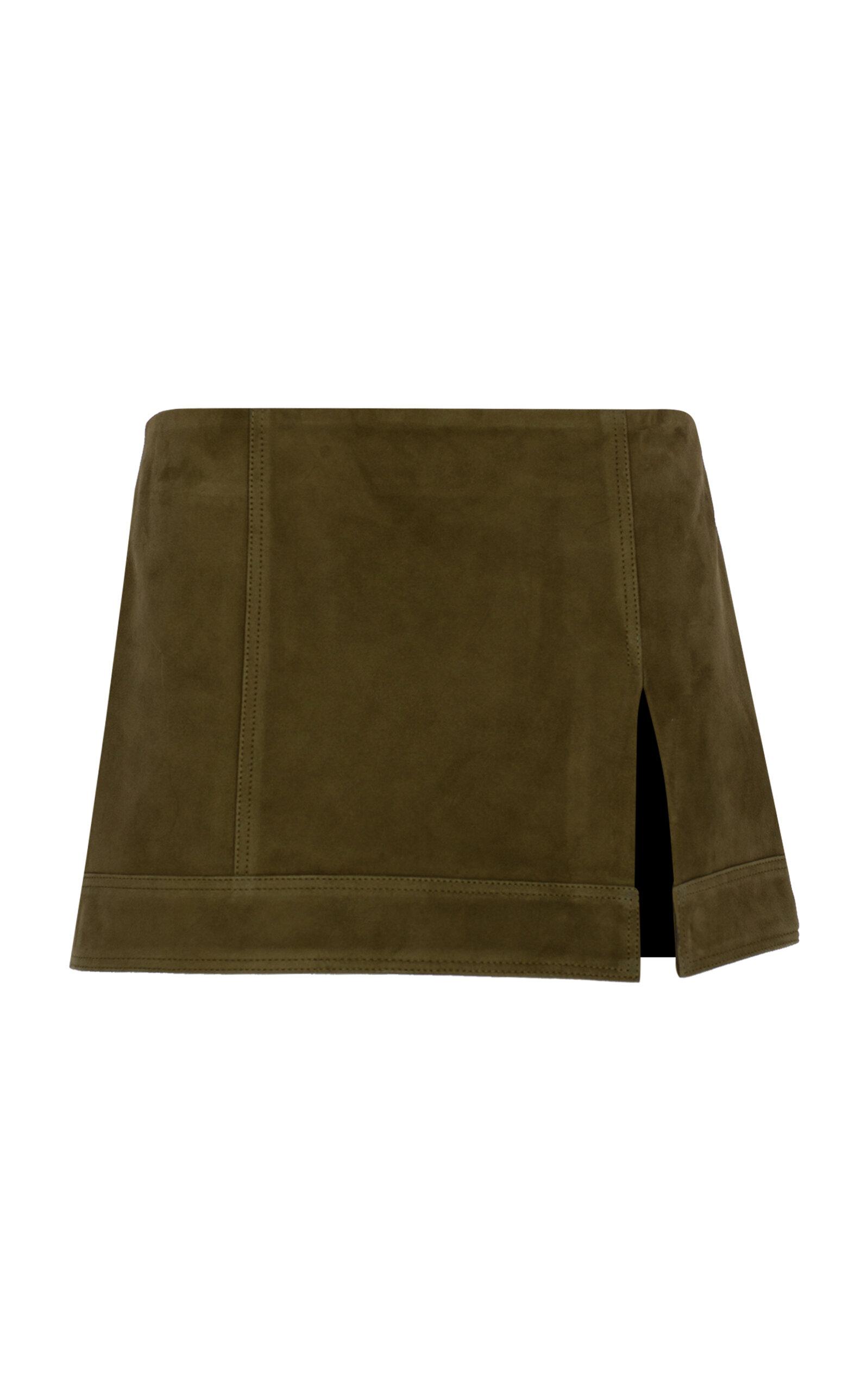 Zeynep Arçay x Camille Charrière Mini Suede Skirt with Slit - Moda Operandi by ZEYNEP ARCAY