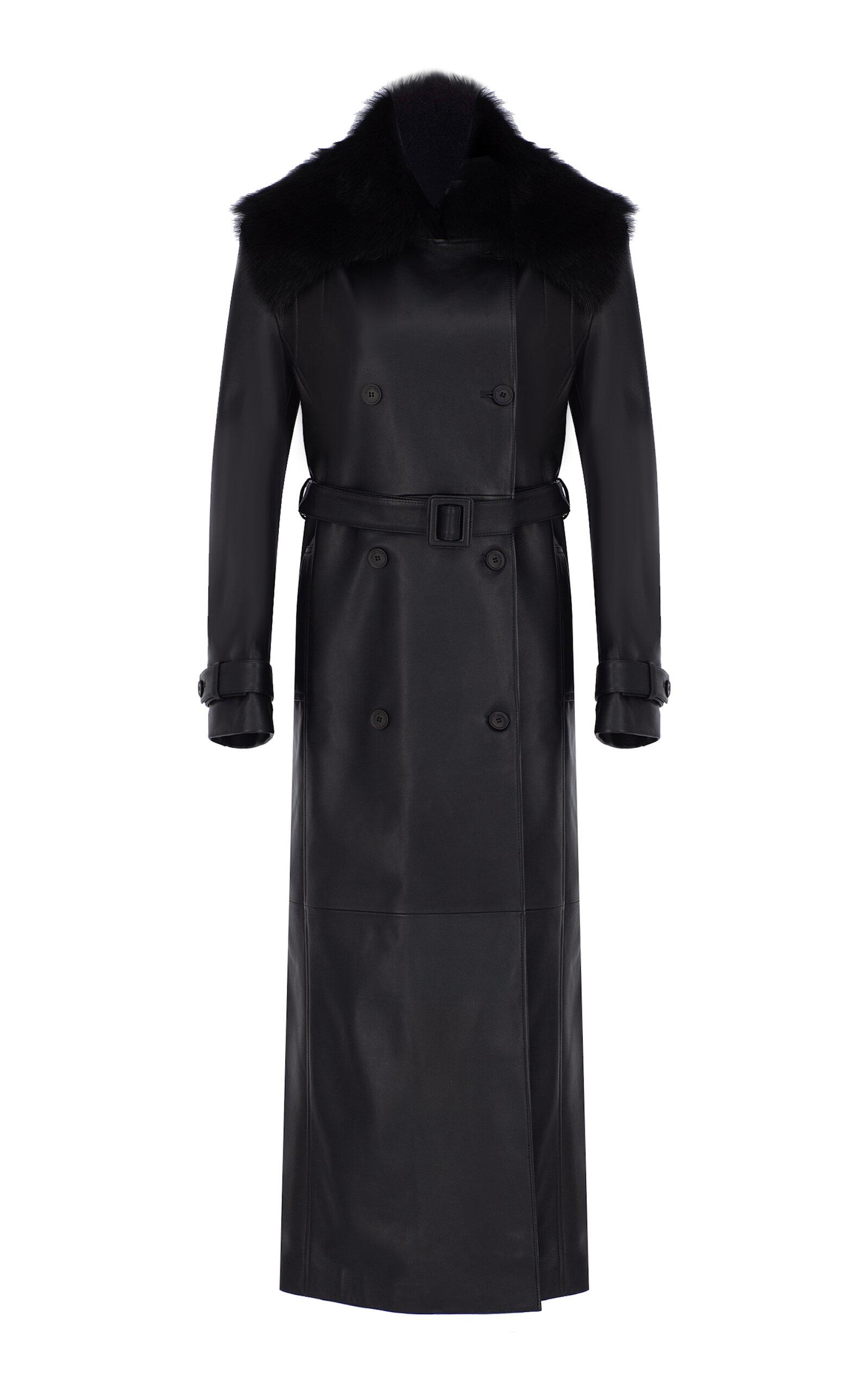 Zeynep Arçay x Camille Charrière Shearling-Trimmed Leather Trenchcoat - Moda Operandi by ZEYNEP ARCAY