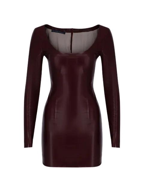 long-sleeve leather mini dress by ZEYNEP ARCAY