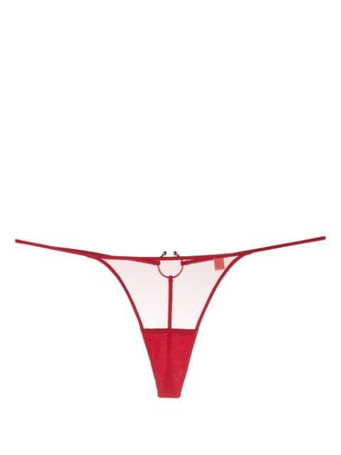 Dune ring-hardware sheer thong by ZHILYOVA