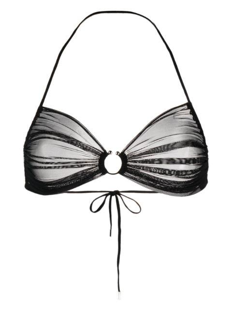 Icon gathered-tulle halterneck bra by ZHILYOVA