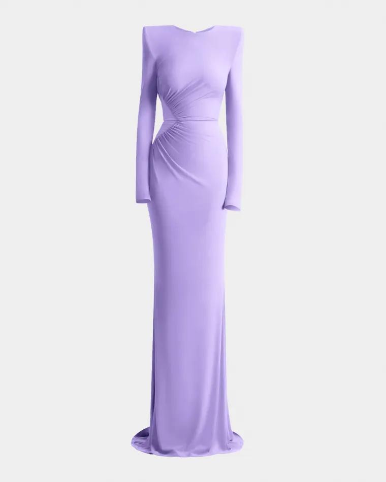 Echoes of Self Gathered Jersey Gown by ZHIVAGO