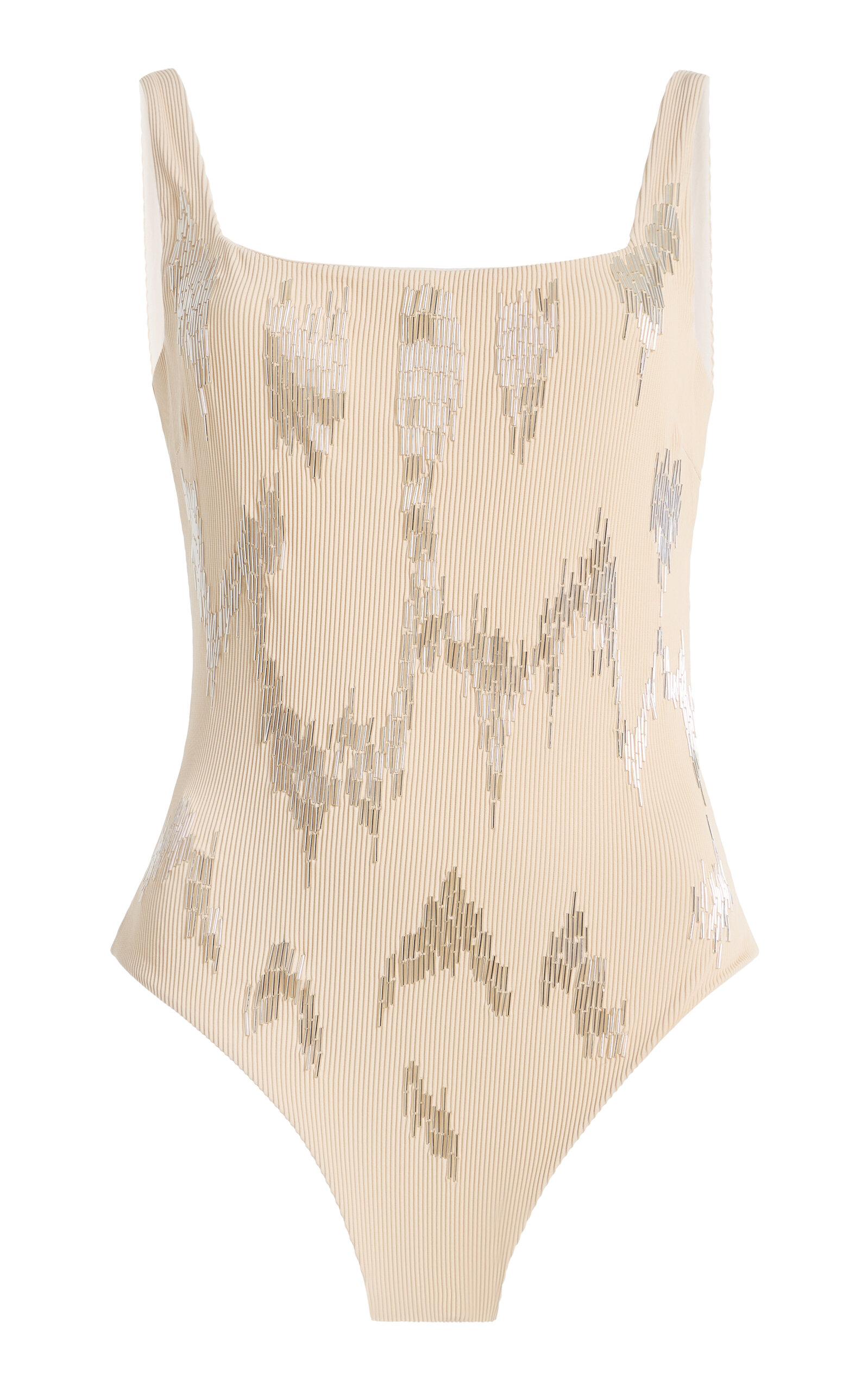 Ziah Arpoador Embroidered One-Piece Swimsuit - Moda Operandi by ZIAH