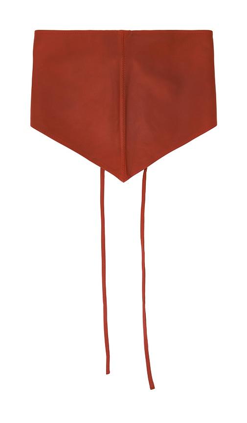 Ziah Leather Scarf in Red by ZIAH