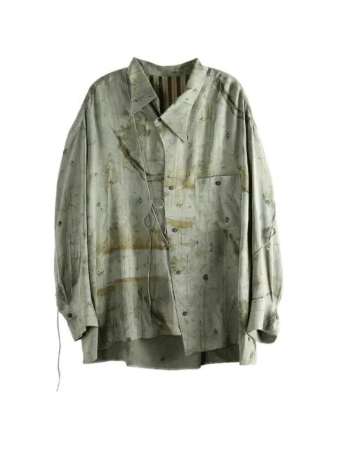abstract-print silk shirt by ZIGGY CHEN