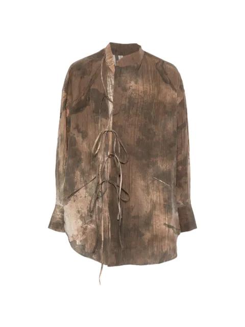 abstract-print tie-fastening jacket by ZIGGY CHEN