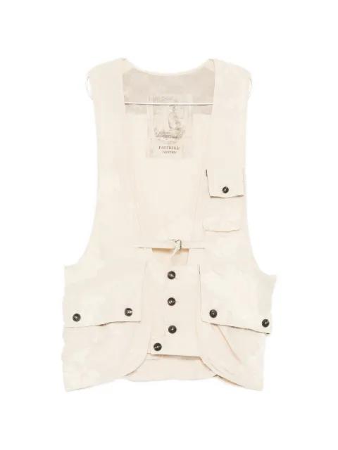 belted multi-pocket gilets by ZIGGY CHEN
