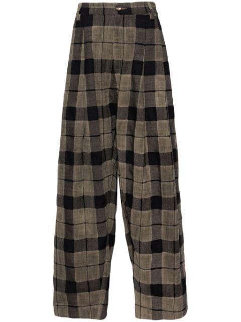 checked straight-leg trousers by ZIGGY CHEN