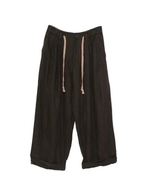 drawstring pleated trousers by ZIGGY CHEN