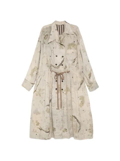 graphic-print double-breasted coat by ZIGGY CHEN