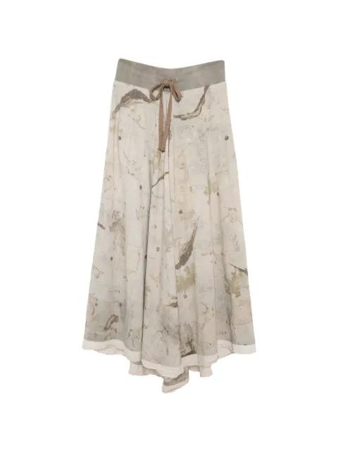 graphic-print maxi skirt by ZIGGY CHEN