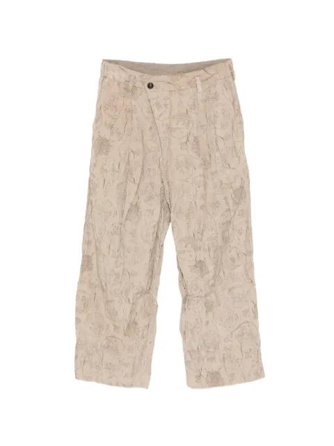 graphic-print pleated trousers by ZIGGY CHEN