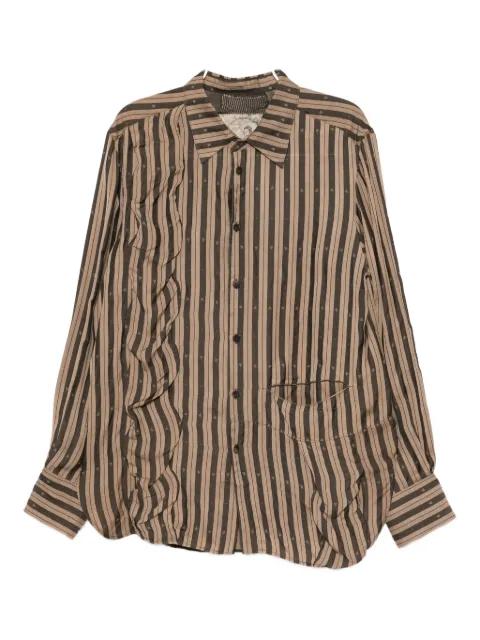 panelled striped shirt by ZIGGY CHEN
