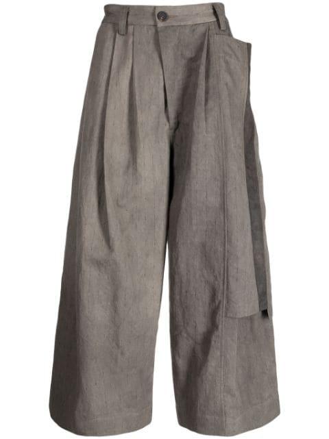 pinstripe drawstring trousers by ZIGGY CHEN