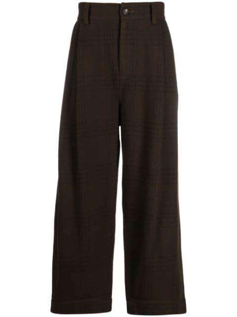 plaid-check wide-leg trousers by ZIGGY CHEN