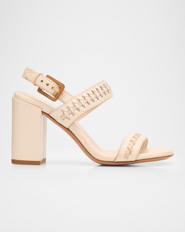 85mm Alchemy Leather Block-Heel Sandals by ZIMMERMANN