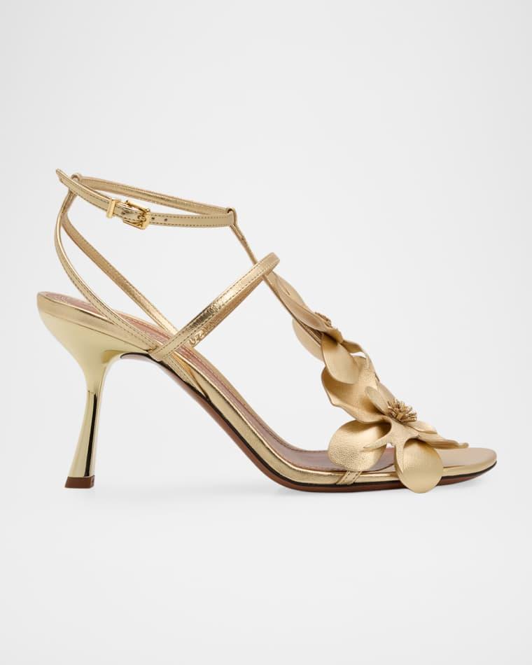 85mm Orchid Metallic Leather Sandals by ZIMMERMANN